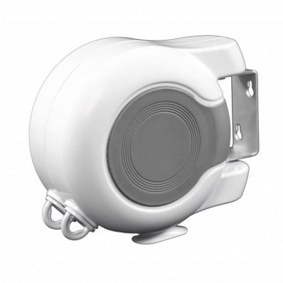 White 26m Double Retractable Wall Mounted Clothes Laundry Washing Line