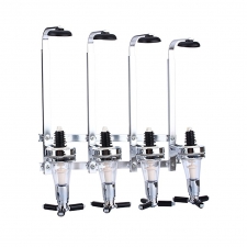 4 Bottle Wall Mounted Spirit Drink Dispenser Bar Shot Measurer