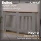 Large​ Grey Wooden Slatted Grill Radiator Cover MDF Cabinet