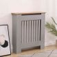 Small Grey Wooden Slatted Grill Radiator Cover MDF Cabinet