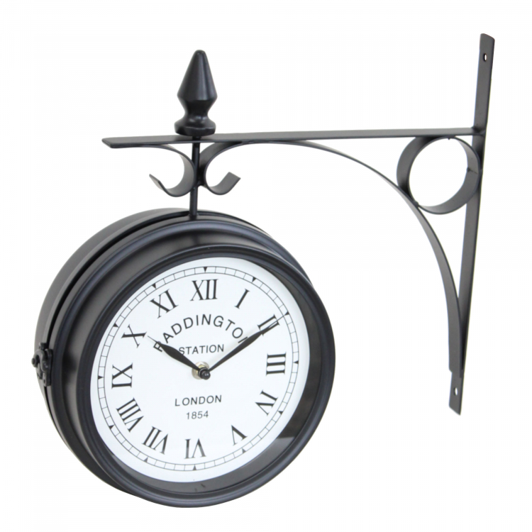 Double Sided Paddington Station Outdoor Garden Wall Clock - Click Image to Close