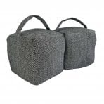 Pack of 2 Fabric Heavy Weighted Cube Door Stops Stoppers w/ Handle