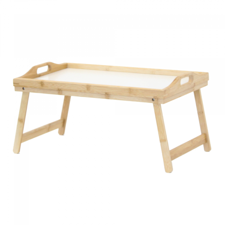 Folding Wooden Bamboo Breakfast in Bed Lap Tray - Click Image to Close