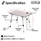 3ft Adjustable Portable Folding Outdoor Aluminium Camping Kitchen Work Top Table