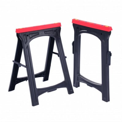2x Heavy Duty Folding Plastic Saw Horse Trestle Stands 150kg