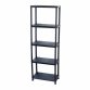 5 Tier Black Plastic Heavy Duty Shelving Racking Storage Unit