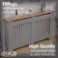 Large​ Grey Wooden Slatted Grill Radiator Cover MDF Cabinet