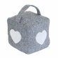 Pack of 2 Heart Pattern Fabric Heavy Weighted Cube Door Stops Stoppers w/ Handle