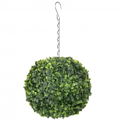 Artificial 28cm Hanging Topiary Tree Boxwood Buxus Ball