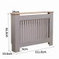 Medium Grey Wooden Slatted Grill Radiator Cover MDF Cabinet