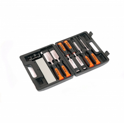 8 Piece Wood Chisel Set with Honing Guide and Sharpening Stone