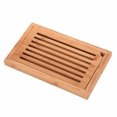 Bamboo Wooden Chopping Cutting Bread Board with Crumb Catcher