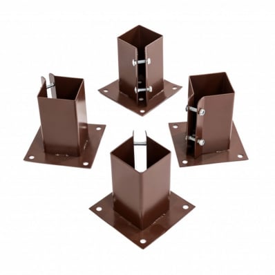4x Heavy Duty Bolt Down Fence Post Shoe Grip Holder - 75 x 75mm