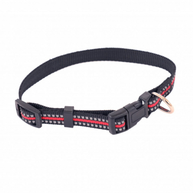Red Adjustable Comfortable Reflective Red Dog Collar for Neck Size 24-36cm