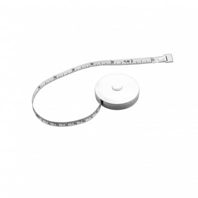 White 1.5m/60" Round Fabric Tape Measure with Plastic Case