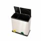 36L Stainless Steel Double Compartment Pedal Kitchen Waste Bin