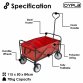 Red Heavy Duty Foldable Garden Festival Trolley Cart Wagon Truck