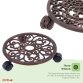 12" Cast Iron Plant Flower Pot Mobile Mover Trolley Stand