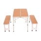 3ft Folding Outdoor Camping Kitchen Wood Effect Work Top Table and Benches