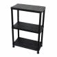 3 Tier Black Plastic Heavy Duty Shelving Racking Storage Unit