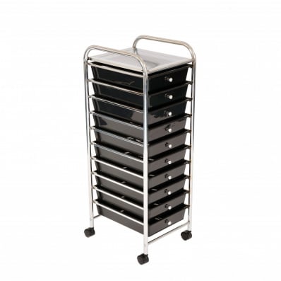 10 Drawer Storage Mobile Makeup Salon Trolley Portable Organiser