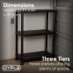 3 Tier Black Plastic Heavy Duty Shelving Racking Storage Unit