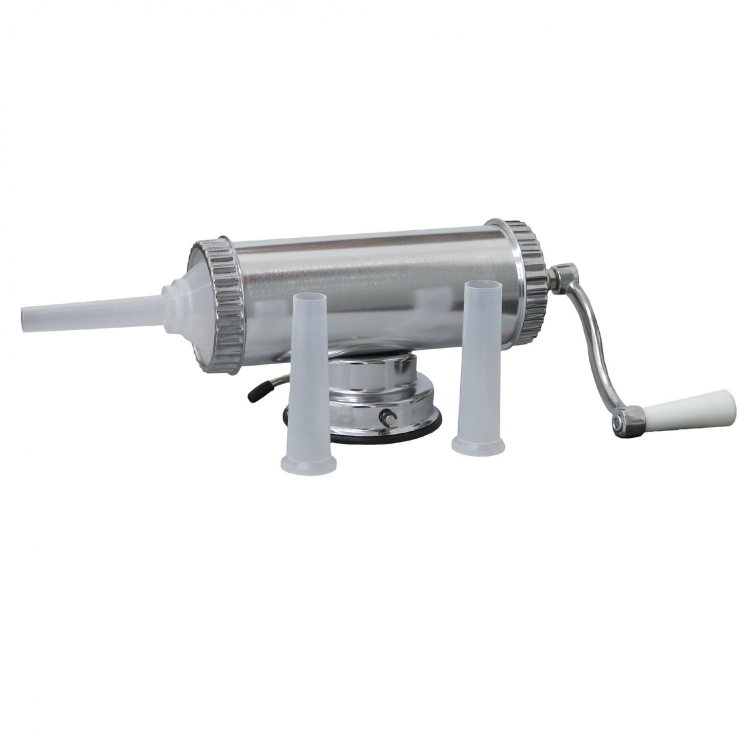 Aluminium Homemade Sausage Meat Stuffer Maker with 3 Nozzles - Click Image to Close