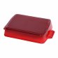 Cast Iron Red Enamel Roasting Pan Casserole Dish