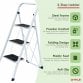 Foldable 3 Step Ladder Stepladder Non Slip Tread Safety Steel