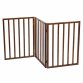 Dark Brown Dog Safety Folding Wooden Pet Gate Portable Indoor Barrier