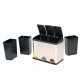 45L Stainless Steel Triple Compartment Pedal Kitchen Waste Bin