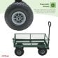 Heavy Duty Metal Gardening Trolley - Green Trailer Cart