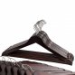 Pack of 20 Dark Brown Wooden Clothes Garment Coat Suit Hangers with Trouser Bar