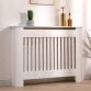 Medium White Wooden Slatted Grill Radiator Cover MDF Cabinet