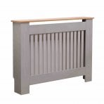 Medium Grey Wooden Slatted Grill Radiator Cover MDF Cabinet