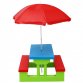 Kids Childrens Picnic Bench Table Outdoor Furniture with Parasol