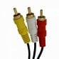 1.5m Triple 3 Phono 3RCA to 3RCA AV Audio Video Gold Cable Lead