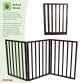 Dark Brown Dog Safety Folding Wooden Pet Gate Portable Indoor Barrier