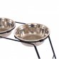 Double Dog Pet Raised Elevated Feeder Stand with 1600ml Bowls