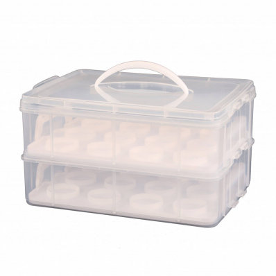2 Tier Cupcake Cake Holder Portable Storage Carrier