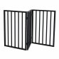 Black Dog Safety Folding Wooden Pet Gate Portable Indoor Barrier
