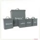 5pc Grey Kitchen Canister Set Bread Biscuits Tea Sugar Coffee