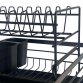 2 Tier Multifunction Dish Drainer Drying Rack with Cutlery Holder