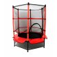 55" Kids Trampoline with Safety Net and Red Cover Garden Outdoor