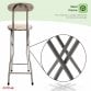 White Padded Folding High Chair Breakfast Kitchen Bar Stool Seat