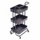3 Tier Black Household Kitchen Bathroom Storage Trolley Cart Shelf