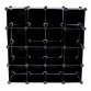 Interlocking 16 Compartment Shoe Organiser Cube Rack Black