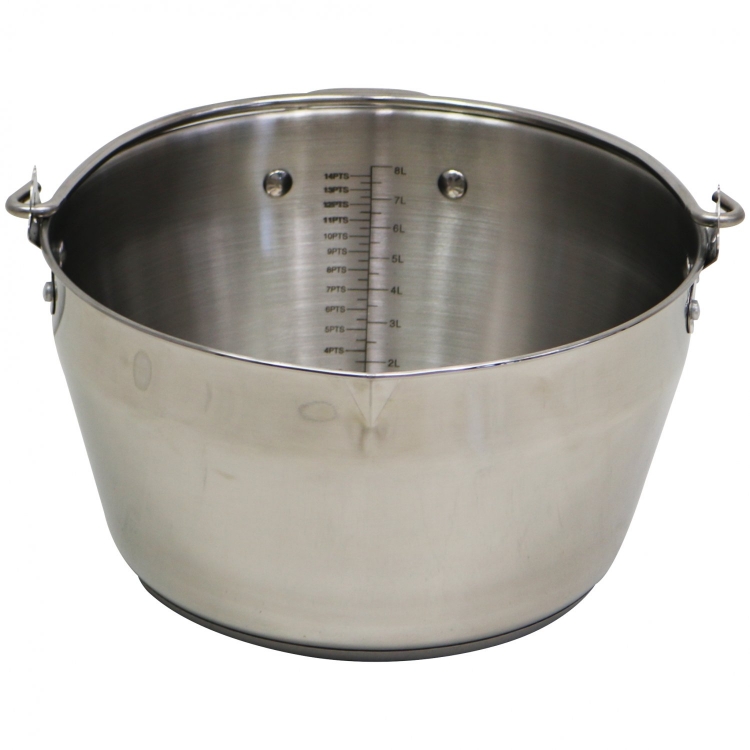 9L Stainless Steel Maslin Jam Preserving Pan with Handle - Click Image to Close