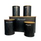 5pc Black Bamboo Lid Kitchen Canister Set Bread Biscuits Tea Sugar Coffee
