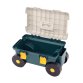 Outdoor Garden Rolling Tool Cart Storage Trolley Seat Box